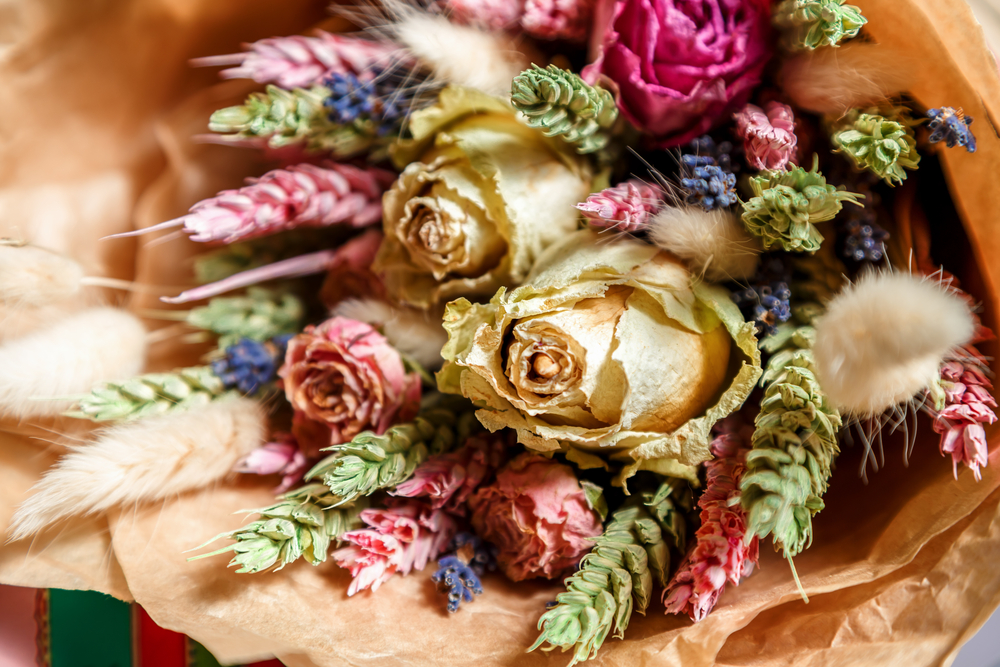 Bouquet di rose secche