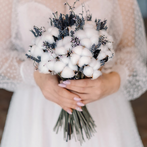 Bouquet di fiori di cotone per il primo anniversario di matrimonio
